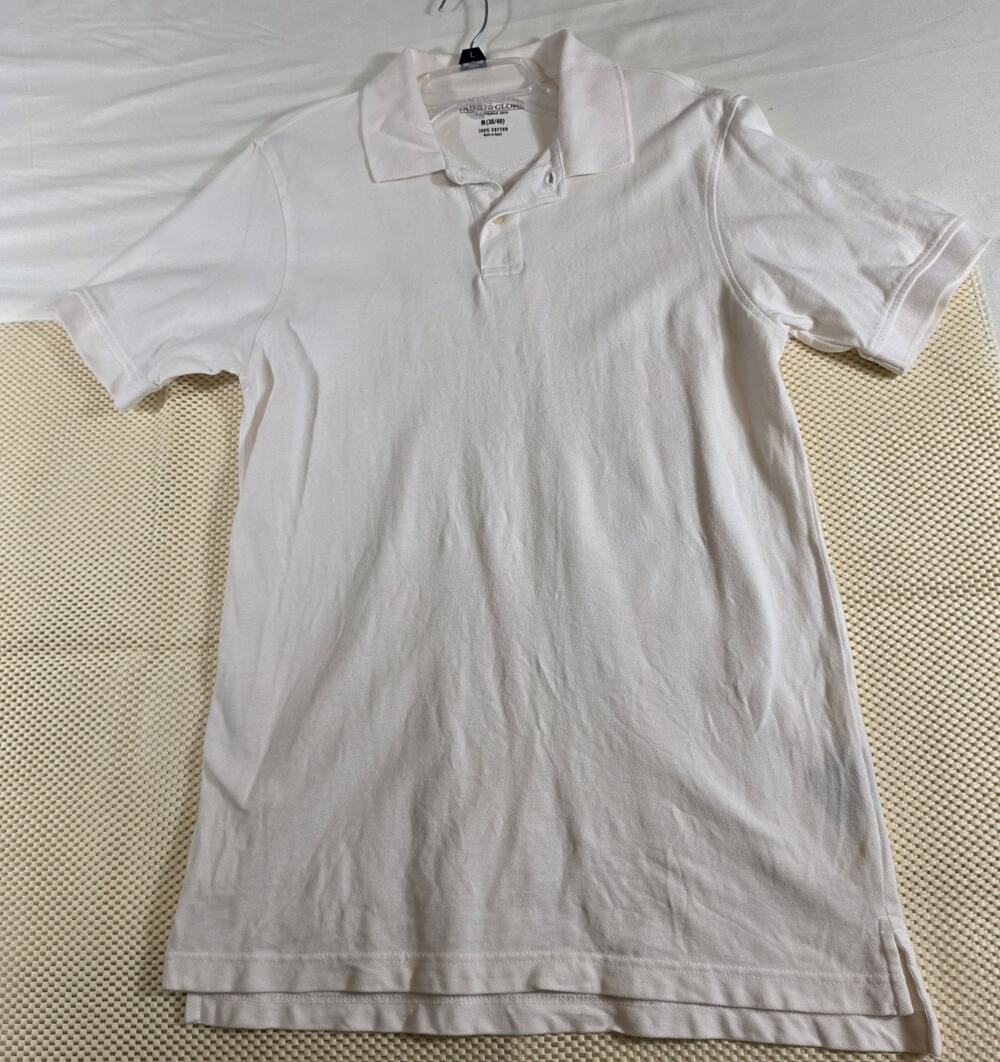 Faded Glory White Mens Golf Polo Medium SIZE MEDIUM 38/40